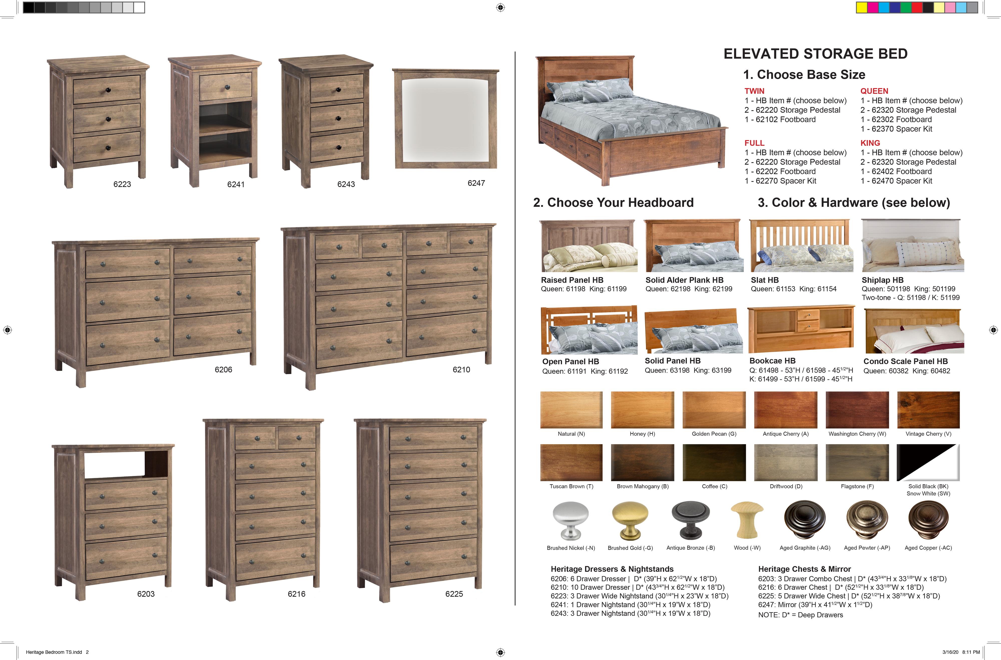 Archbold Furniture Alder Heritage Raised Panel Bed Bedroom Group